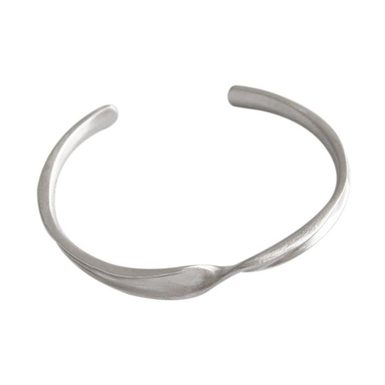 Nothing's Simple Twisted 925 Sterling Silver Open Bangle