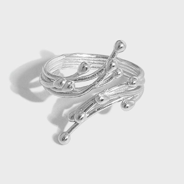 Raindrops 925 Sterling Silver Adjustable Ring