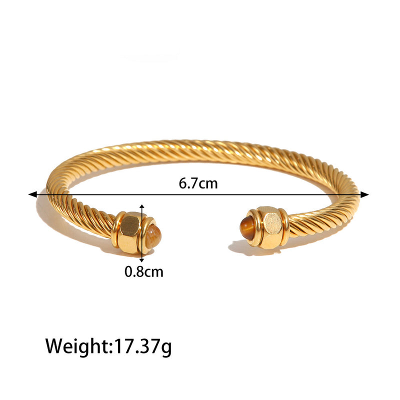 18K Gold Crescent Bracelet