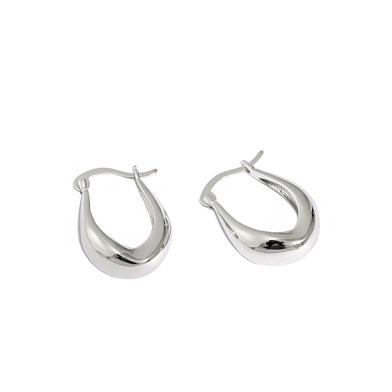 U Shape Hot 925 Sterling Silver Hoop Earrings