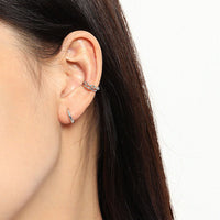 Simple Mini Circle Casual 925 Sterling Silver Huggie Hoop Earrings