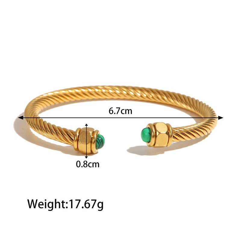 18K Gold Crescent Bracelet
