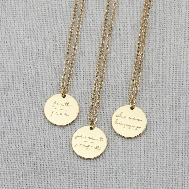 "Keeping it Real"  Inspirational Disc Pendant Necklace