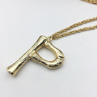 "Bamboo Attitude" Big Bamboo Initial/Letter and Gold Chain