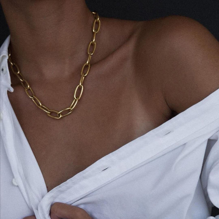 O Yes! - Gold  Paperclip/Staple Necklace and Bracelet