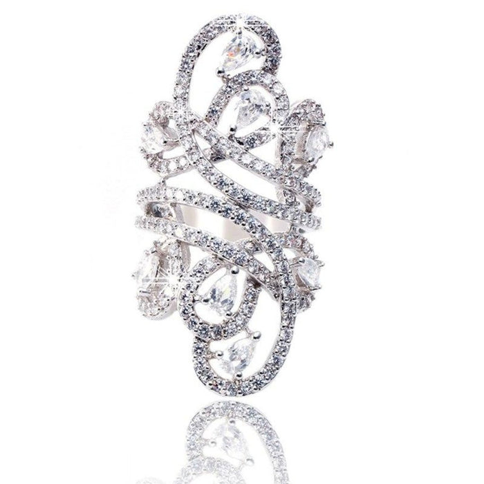 "More Champagne please!" CZ Statement Ring