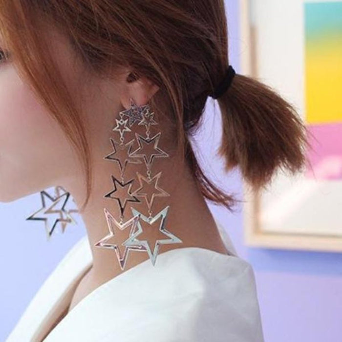 "All the Stars" Statement  Long Earrings